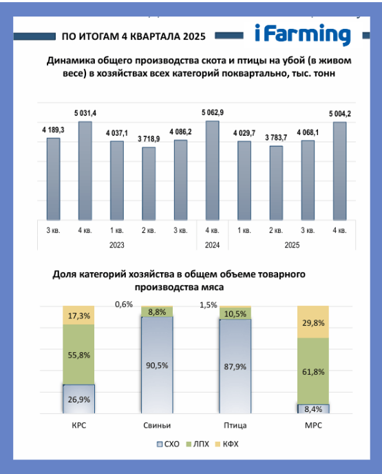 ПРОИЗВОДСТВО СКОТА И ПТИЦЫ НА УБОЙ ( В ЖИВОМ ВЕСЕ)
